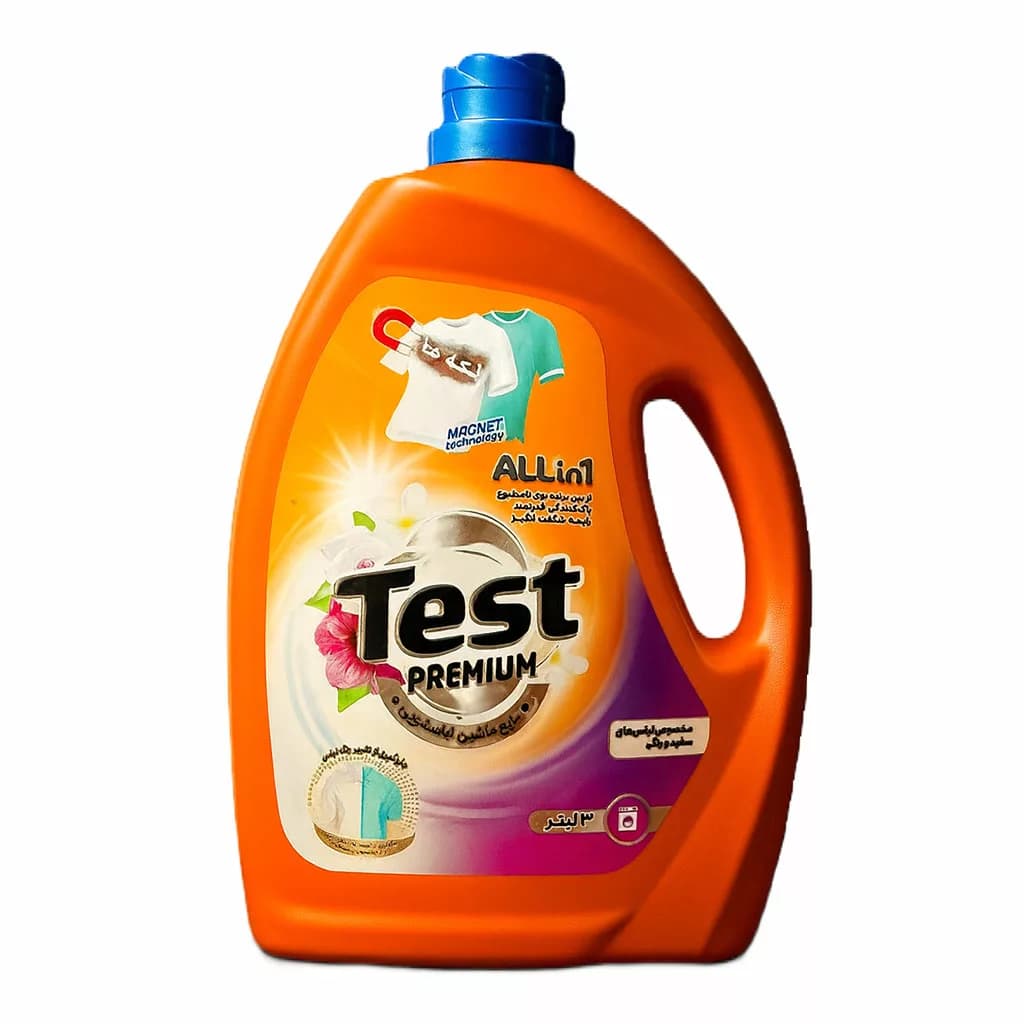 مایع لباسشویی پریمیوم لباس سفید و رنگی ۳ لیتری Test