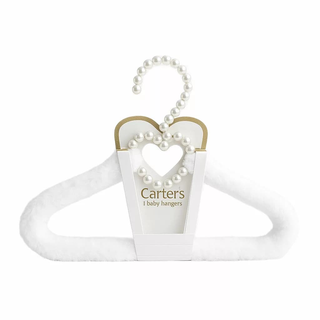 چوب لباسی خز پولیشی طرح قلب صدفی کارترز Carters — تصویر ۵