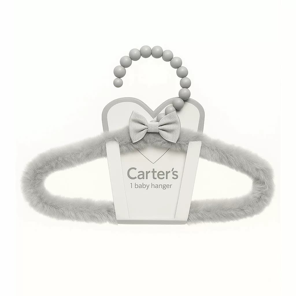 چوب لباسی کارترز خز پولیشی کرم صدفی پاپیون دار Carters — تصویر ۴