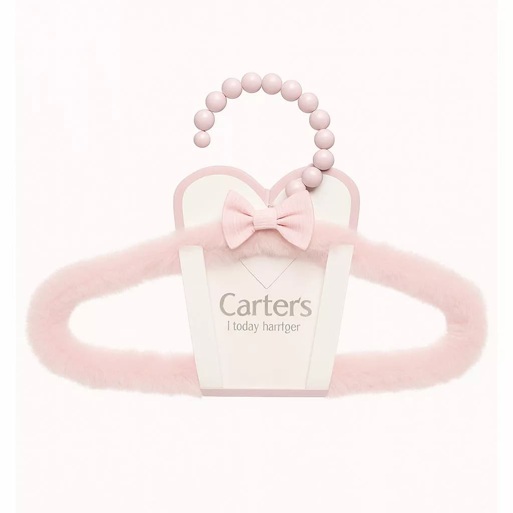 چوب لباسی کارترز خز پولیشی کرم صدفی پاپیون دار Carters — تصویر ۵
