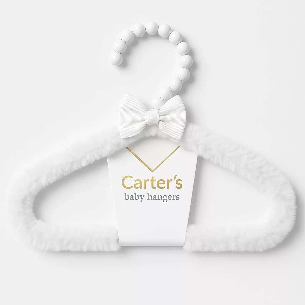 چوب لباسی کارترز خز پولیشی کرم صدفی پاپیون دار Carters — تصویر ۶