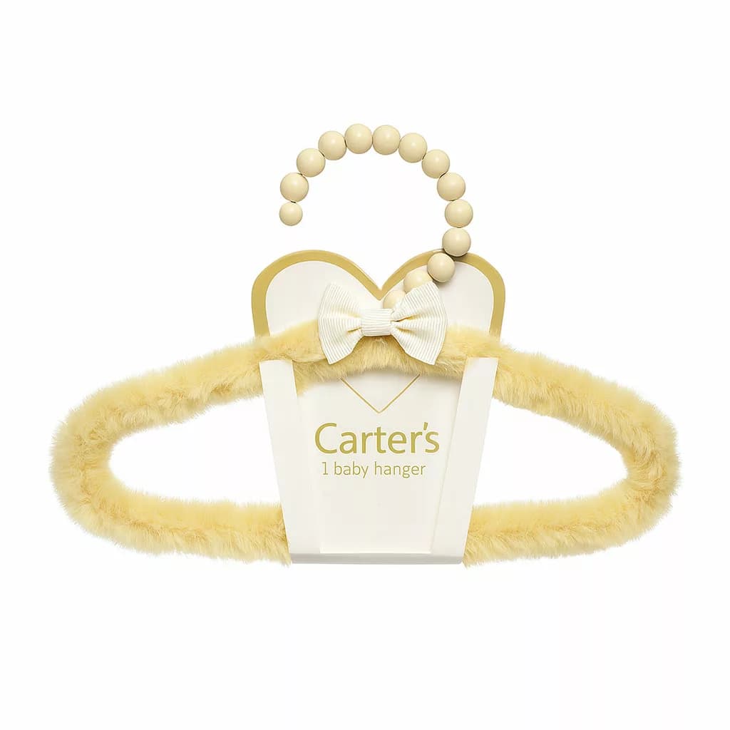 چوب لباسی کارترز خز پولیشی کرم صدفی پاپیون دار Carters