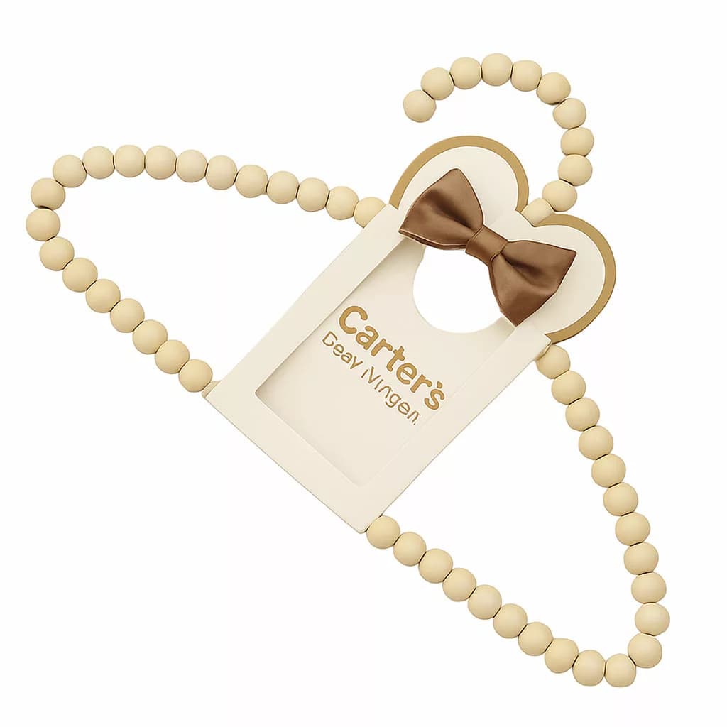 چوب لباسی مرواريدی چوبی پاپيون رنگی کارترز Carters — تصویر ۳