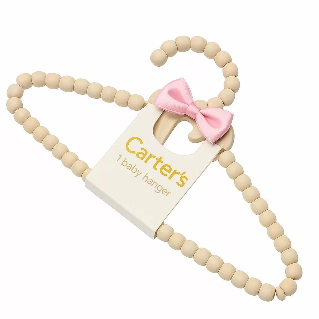 چوب لباسی مرواريدی چوبی پاپيون رنگی کارترز Carters — تصویر ۵