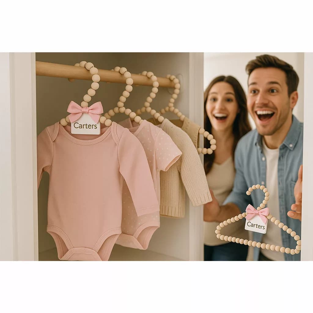 چوب لباسی مرواريدی چوبی پاپيون رنگی کارترز Carters — تصویر ۷
