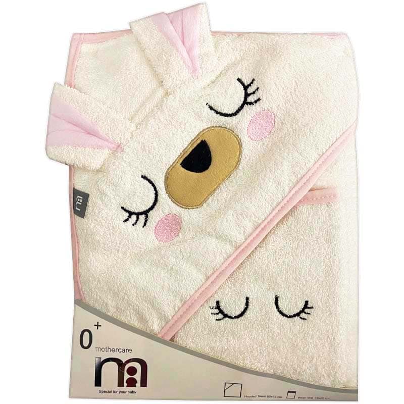 حوله چهارگوش کلاه دار خرگوش صورتی Mothercare — تصویر ۳