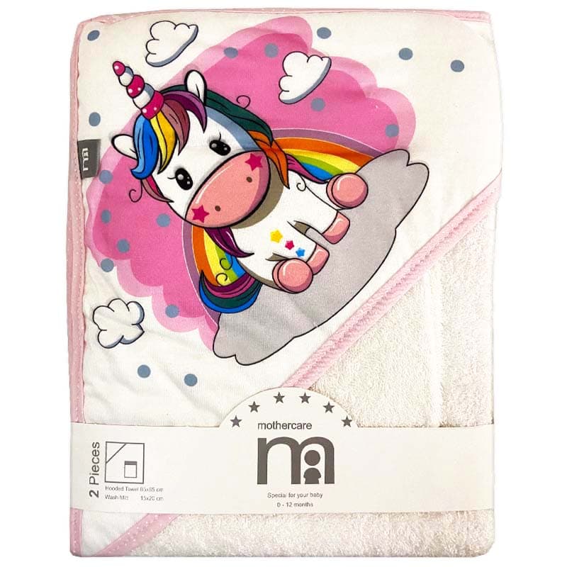 حوله چهارگوش کلاه دار پونی و رنگین کمان Mothercare — تصویر ۲