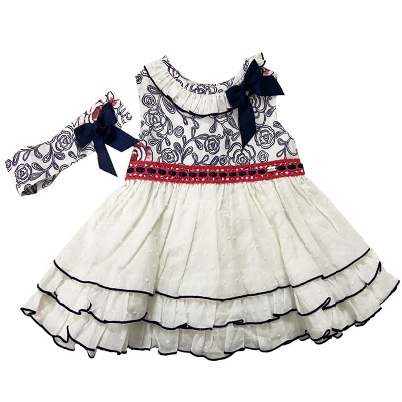 سارافون پارچه ای دخترانه گل دار ایندیگو indigo