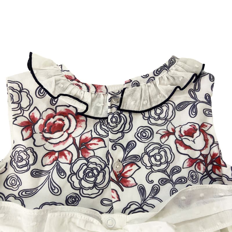 سارافون پارچه ای دخترانه گل دار ایندیگو indigo — تصویر ۲