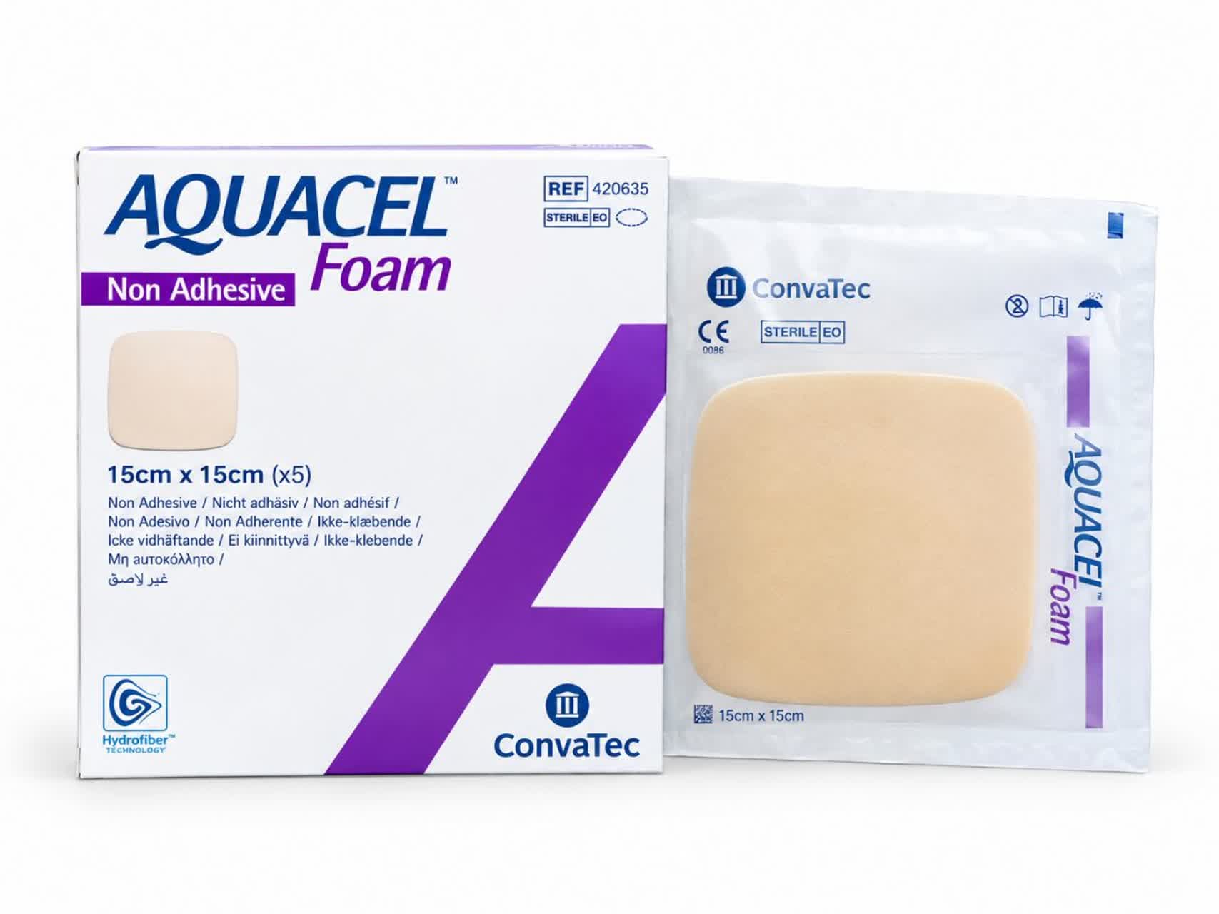 پانسمان فوم آکواسل بدون چسب کانواتک (Aquacel Foam) ۱۵x۱۵