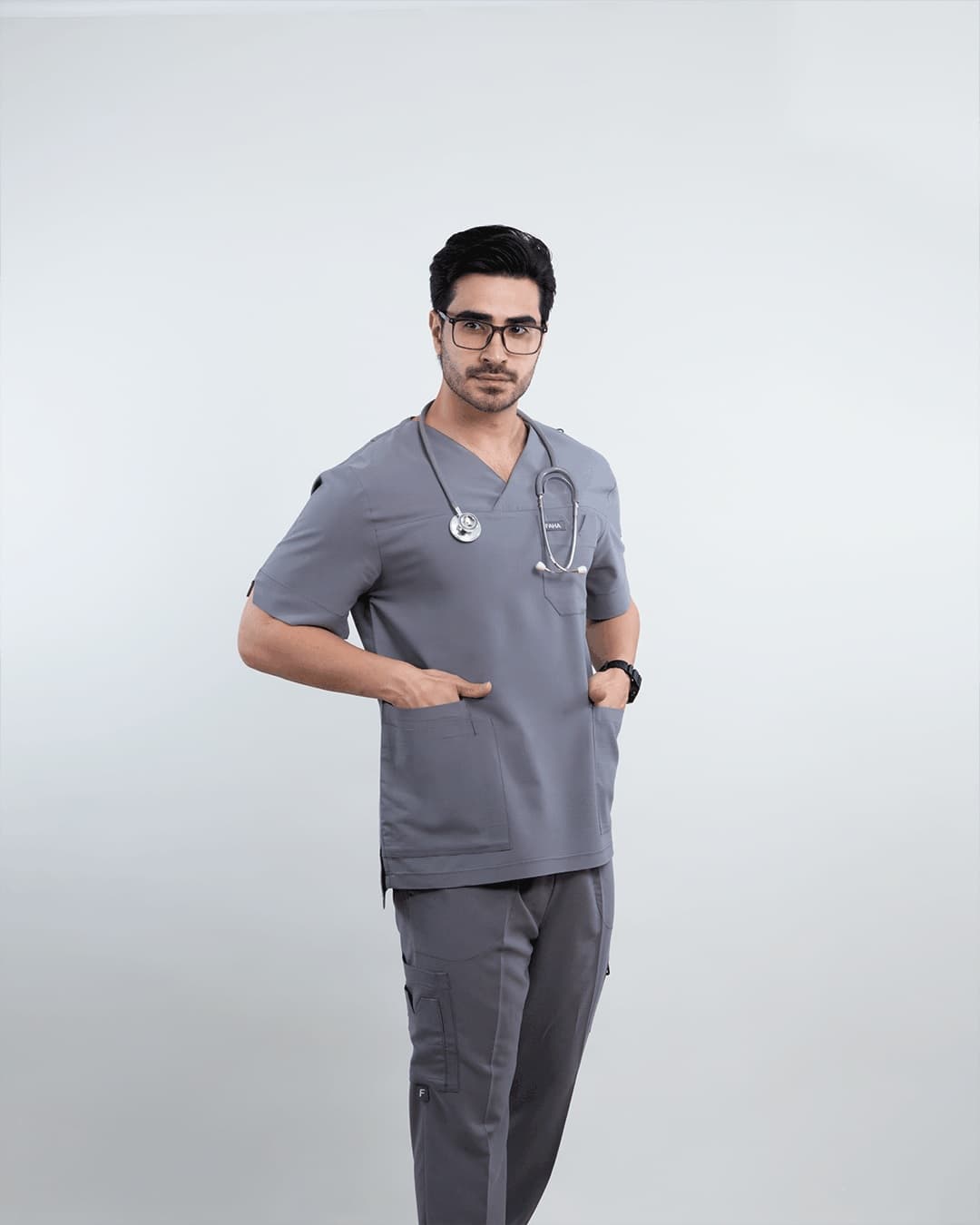 اسکراب پزشکی یونیسکس مدل لوتوس رنگ طوسی