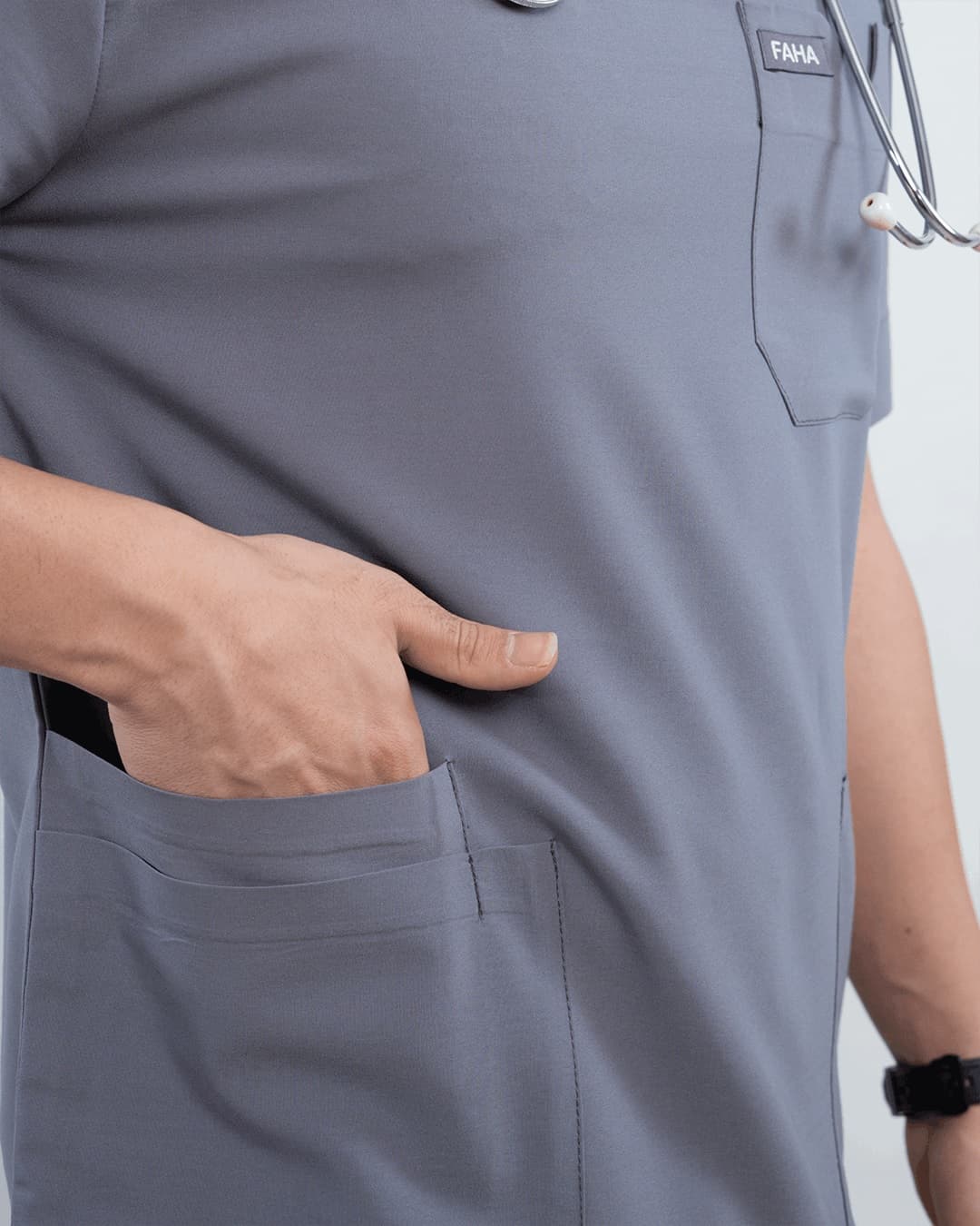اسکراب پزشکی یونیسکس مدل لوتوس رنگ طوسی — تصویر ۲