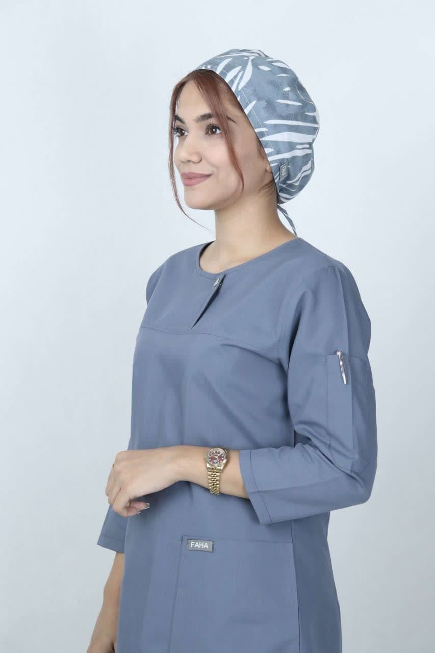 اسکراب پزشکی زنانه مدل الیت رنگ طوسی