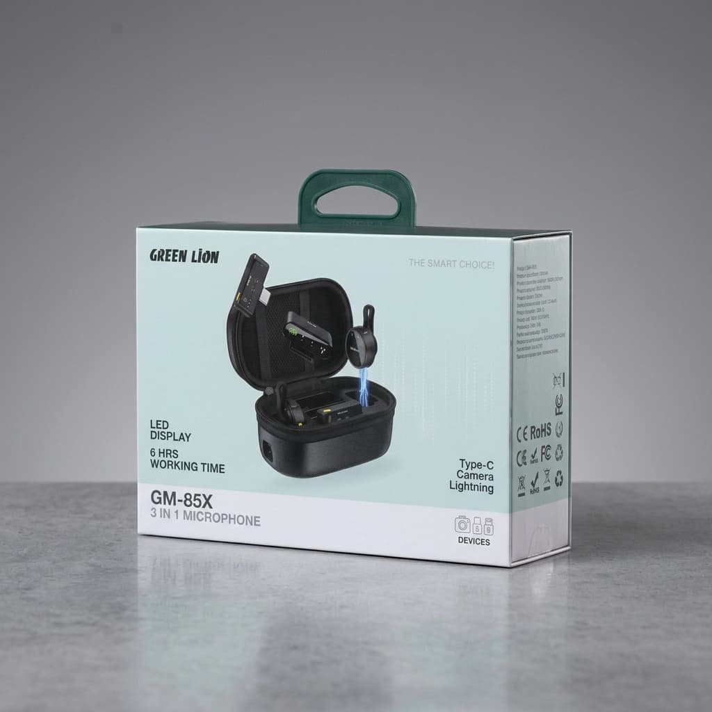 میکروفون بی سیم ۳ کاره گرین لاین مدل Green Lion GM-85X — تصویر ۷