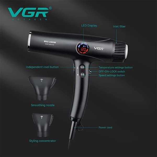سشوار حرفه ای وی جی آر vgr v-469 — تصویر ۹
