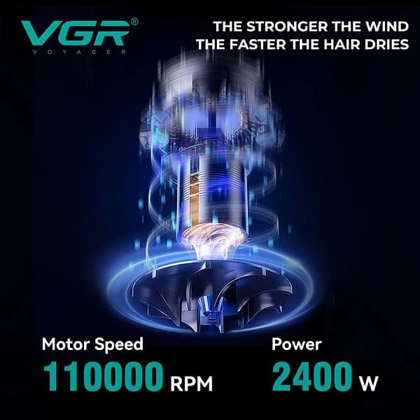 سشوار حرفه ای وی جی آر vgr v-469 — تصویر ۳