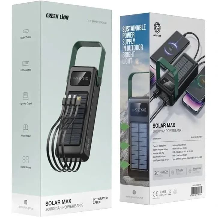 پاوربانک گرین لاین مدل SOLAR MAX ظرفیت 30000 میلی آمپر ساعت — تصویر ۴