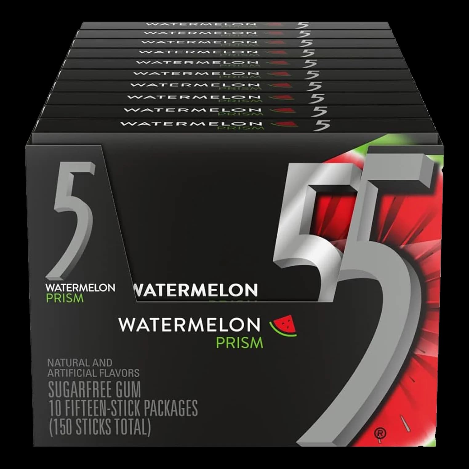 باکس آدامس فایو هندوانه ای Five watermelon prism gum box