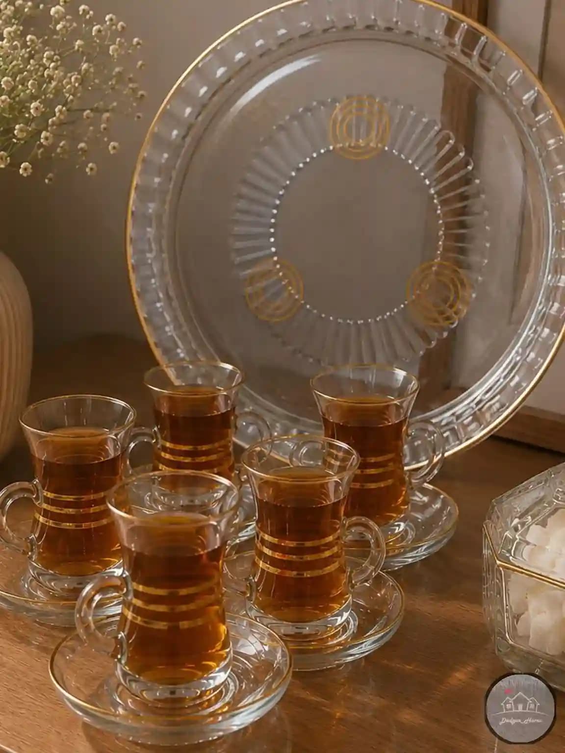 سرویس چایخوری 4 خط دسته دار گلجام 14 پارچه — تصویر ۳
