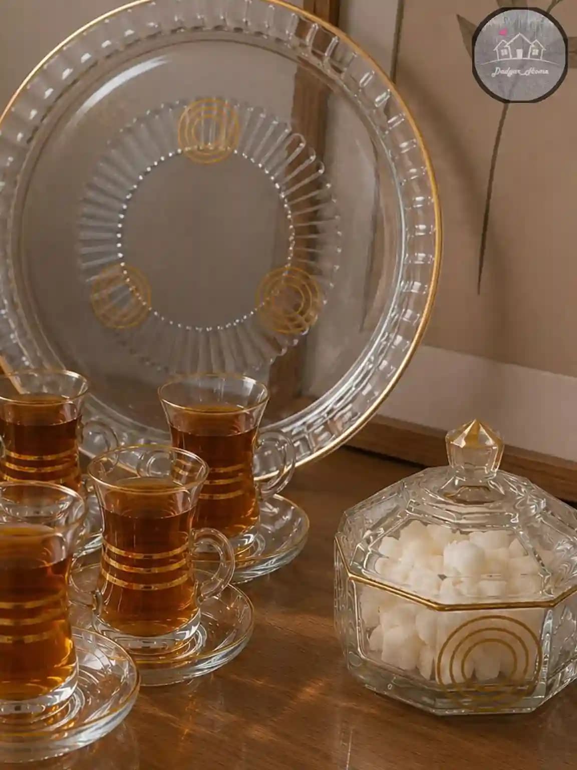 سرویس چایخوری 4 خط دسته دار گلجام 14 پارچه — تصویر ۲