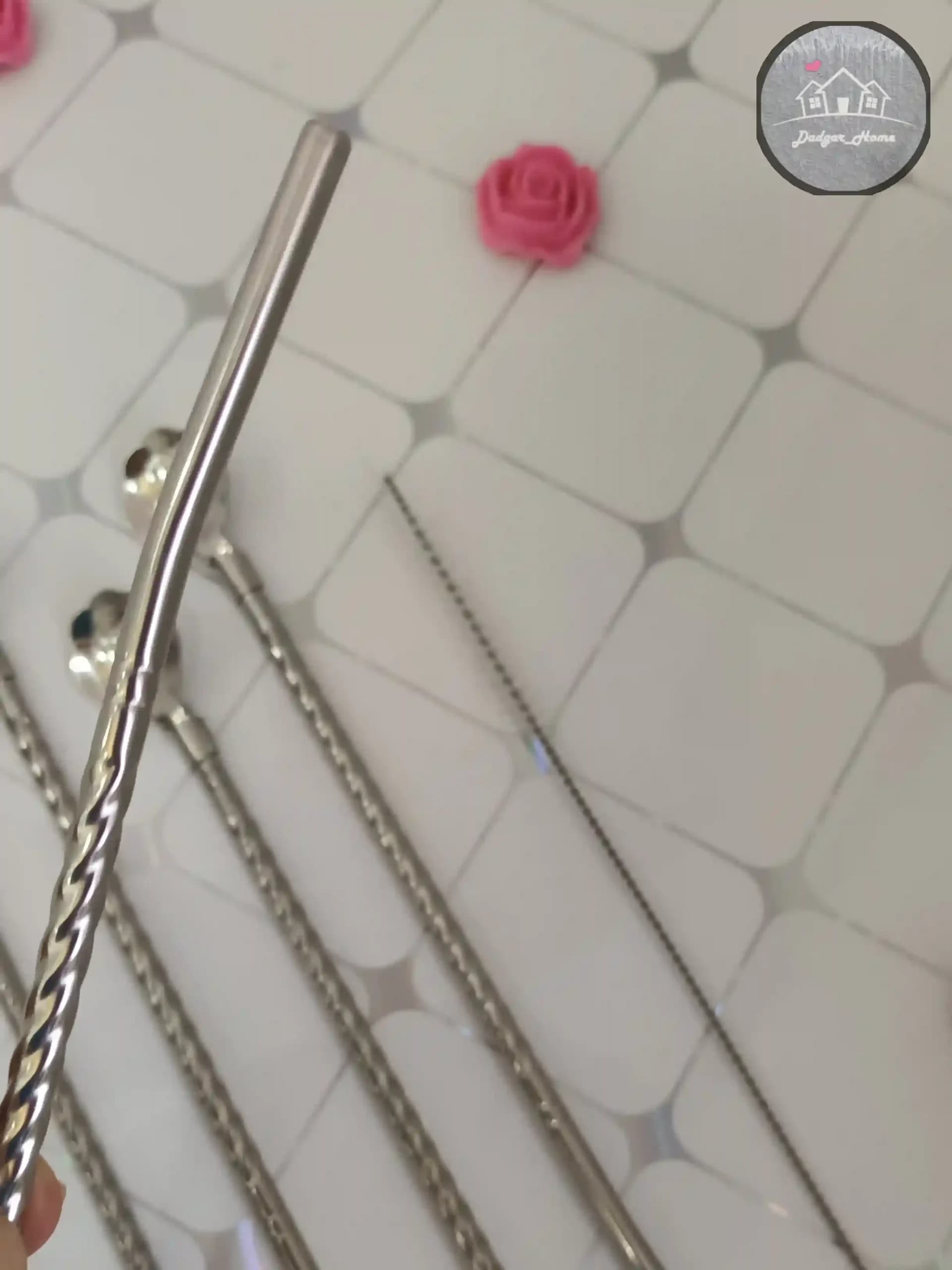 نی نوشیدنی قاشق دار یونیک طرح گل — تصویر ۱۰