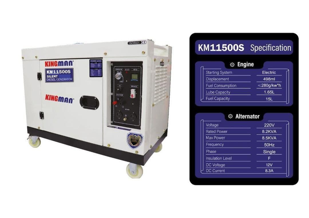 موتور برق دیزل 9 کاوا سوپر سایلنت کینگ من KM11500-RS SILENT
