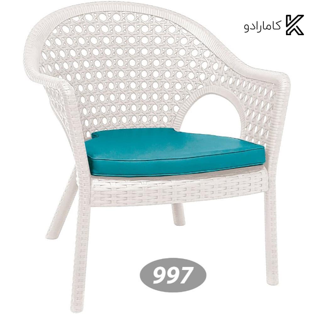 صندلی دسته دار حصیری پایه کوتاه کد 997 ناصر پلاستیک — تصویر ۶