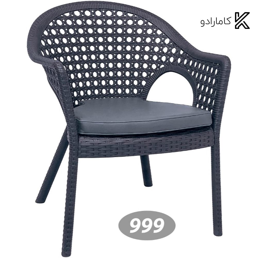 صندلی دسته دار حصیری پایه بلند کد 999 ناصر پلاستیک — تصویر ۸
