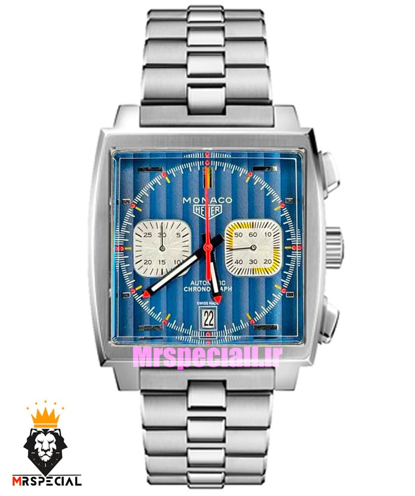 ساعت مچی مردانه تگ هویر موناکو استیل کرنوگراف صفحه ابی Tag heuer Monaco 8662