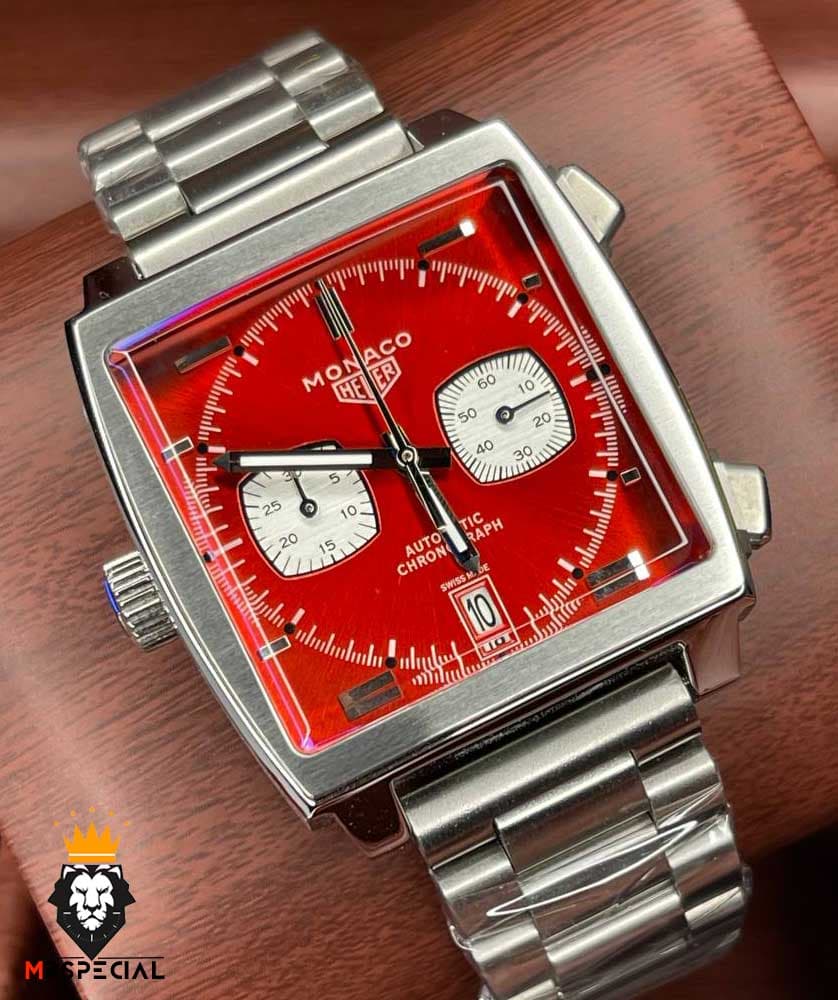 ساعت مچی مردانه تگ هویر موناکو استیل کرنوگراف صفحه قرمز Tag heuer Monaco 8661 — تصویر ۷