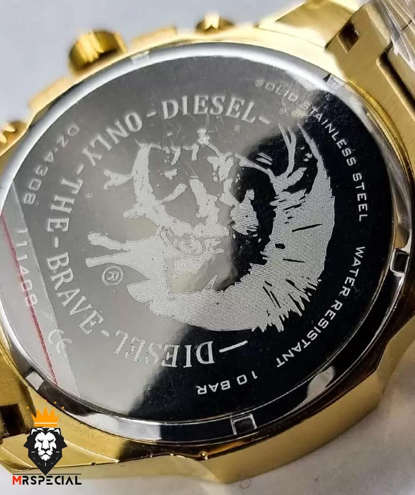 ساعت دیزل شاخدار مردانه کرنوگراف طلایی صفحه مشکی Diesel 0836 — تصویر ۶