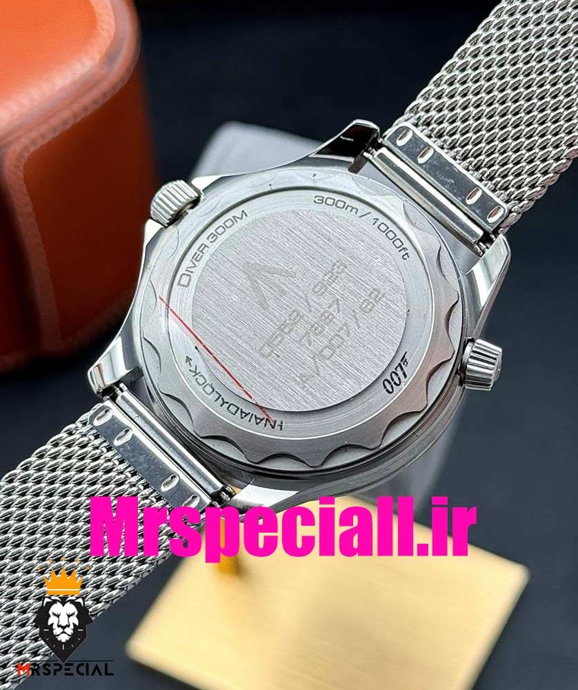 ساعت مردانه امگا سیمستر اتوماتیک بند حصیری صفحه مشکی OMEGA SEAMASTER 0025 — تصویر ۶