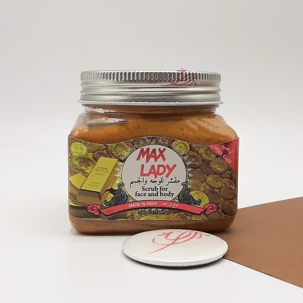 اسکراب مکس لیدی MAX LADY (شنی مناسب صورت و بدن) مدل طلا حجم 300 میلی لیتر — تصویر ۴