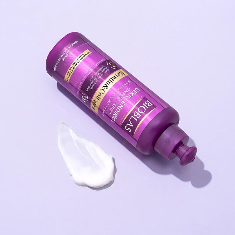 کرم مو ترمیم کننده بعد حموم بیوبلاس حاوی کراتین و کلاژن 250 میل — تصویر ۹