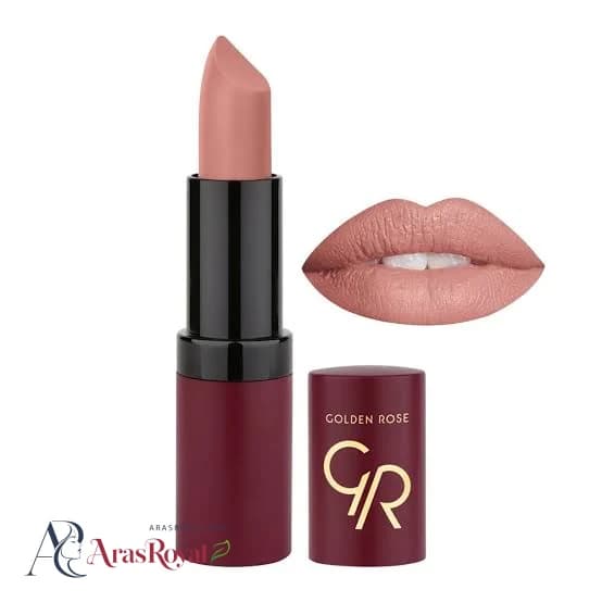 رژ لب جامد مات و مخملی گلدن رز Golden Rose مدل GR Velvet Matte Lipstick شماره 1 — تصویر ۱۱