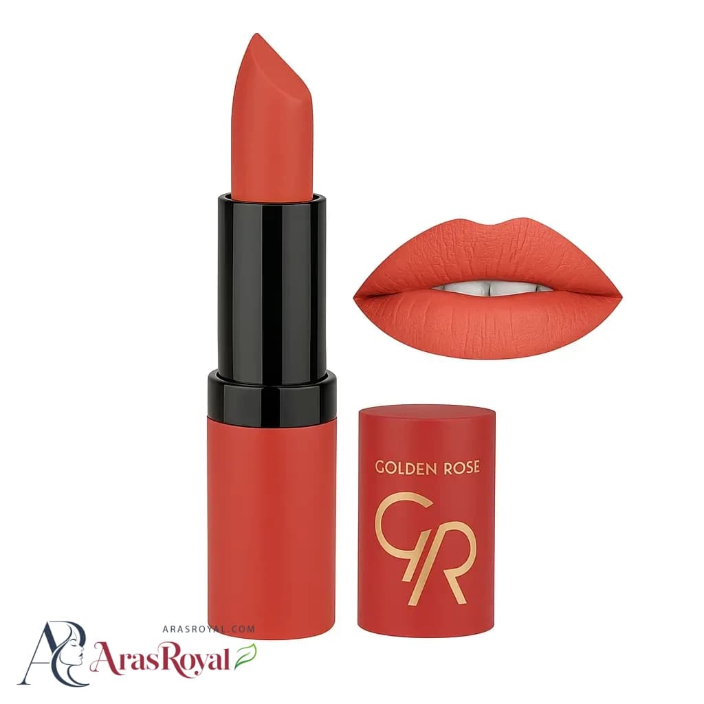 رژ لب جامد مات و مخملی گلدن رز Golden Rose مدل GR Velvet Matte Lipstick شماره 31 — تصویر ۶