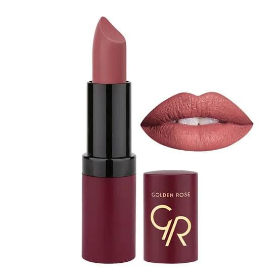 رژ لب جامد مات و مخملی گلدن رز Golden Rose مدل GR Velvet Matte Lipstick شماره 16 — تصویر ۹