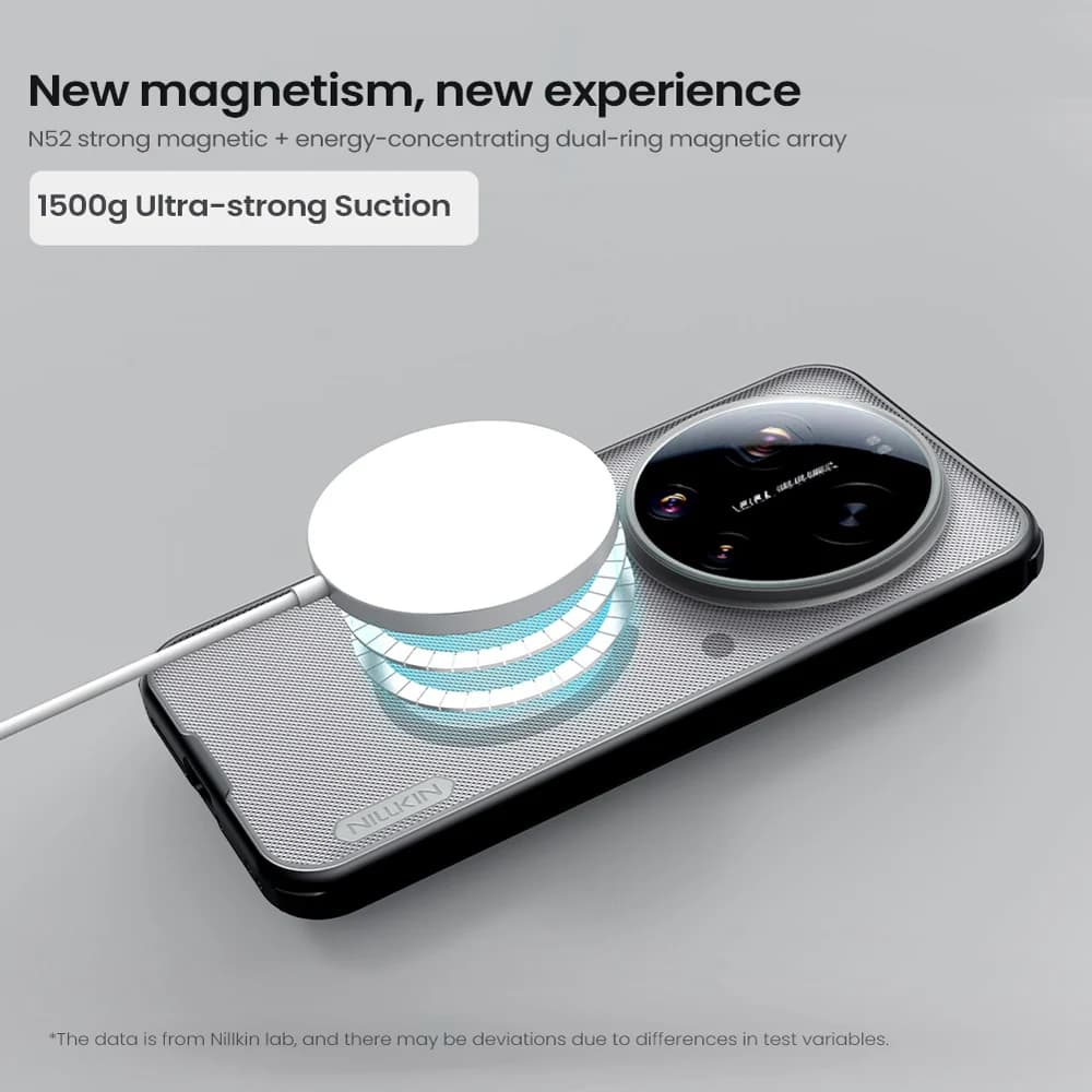 قاب ضدضربه دودی مگنتی Xiaomi 17 Ultra مارک نیلکین مدل Super Frosted Shield Pro Clear Magnetic — تصویر ۷