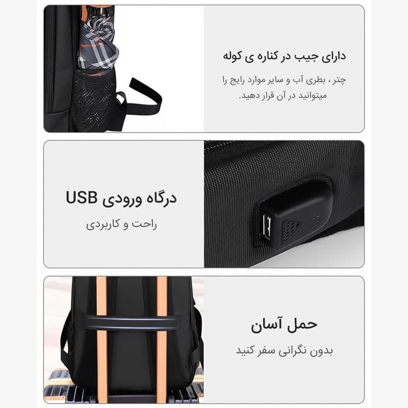 کوله پشتی لپ تاپ کوتتسی مدل 14016 مناسب برای لپ تاپ تا 16 اینچی — تصویر ۱۱