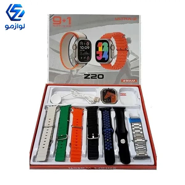 ساعت هوشمند Z20 Ultra‑2 همراه با ۷ بند سیلیکونی — تصویر ۲