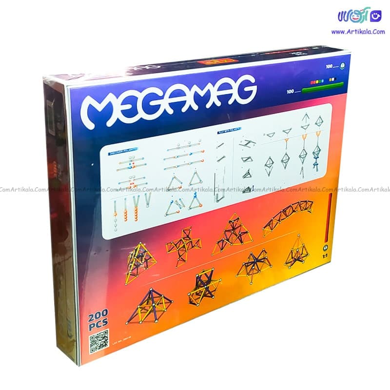 مگامگ مغناطیسی 200 قطعه برند Play magnet — تصویر ۲