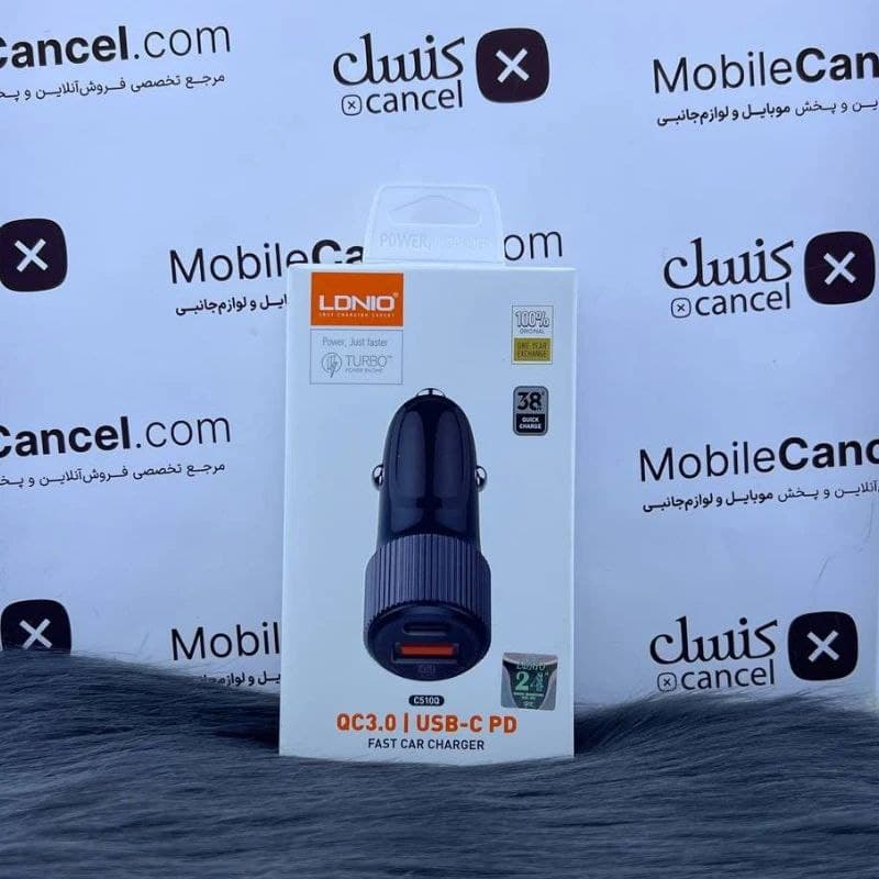 شارژر فندکی الدینیو مدل C510Q همراه با کابل تایپ سی — تصویر ۹