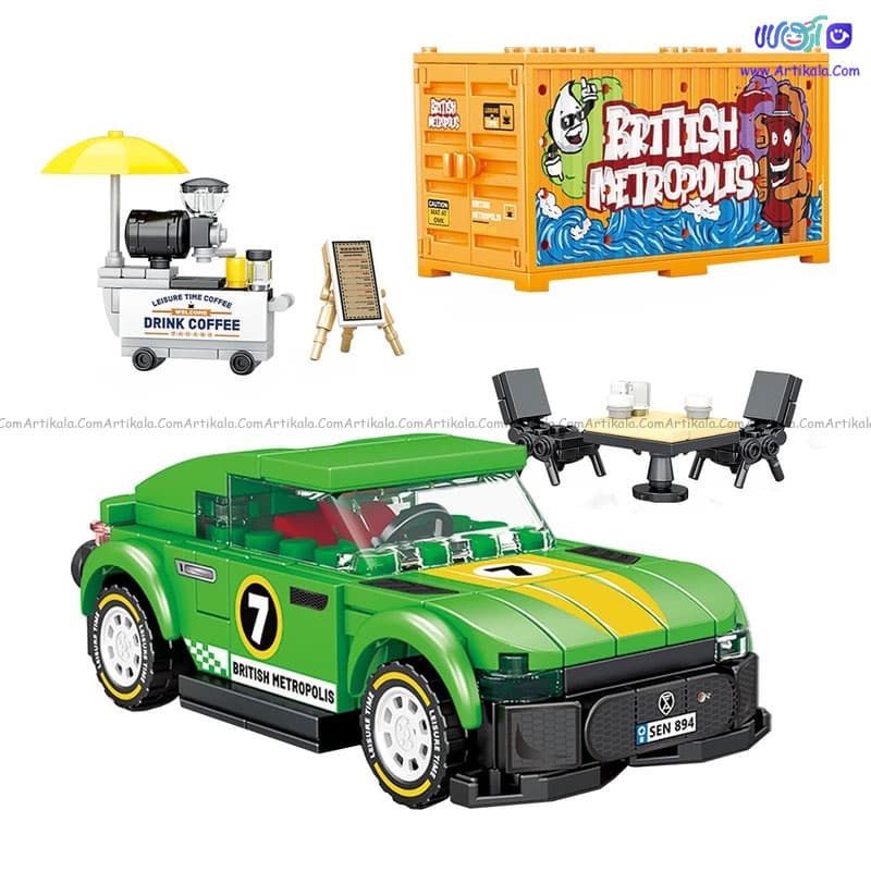 لگو ماشین با کانتینر famous car مدل 714515 — تصویر ۲