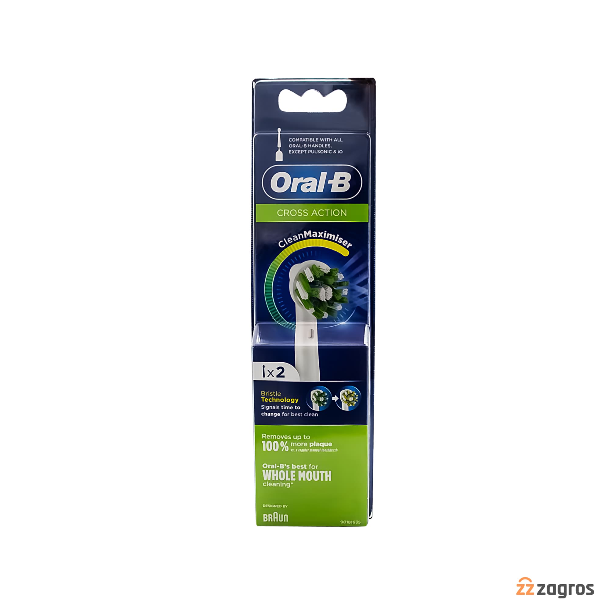یدک مسواک برقی اورال بی بسته 2تایی مدل کراس اکشن اروپاییOral-B CROSS ACTION — تصویر ۲