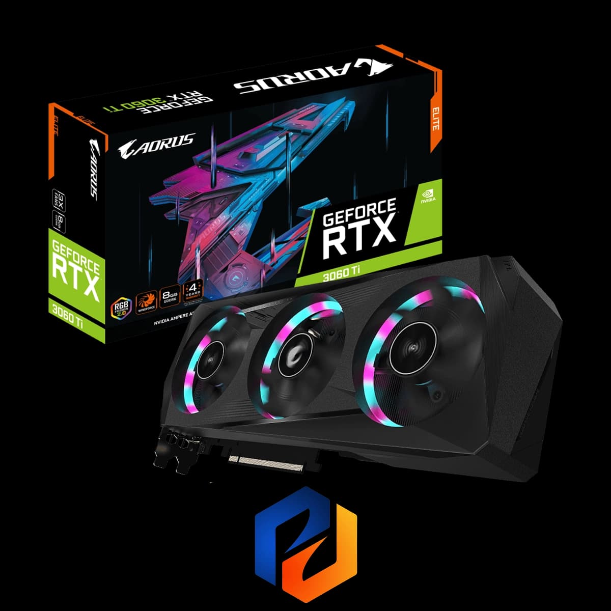 کارت گرافیک GIGABYTE AORUS RTX 3060 Ti ELITE 8GB (استوک)