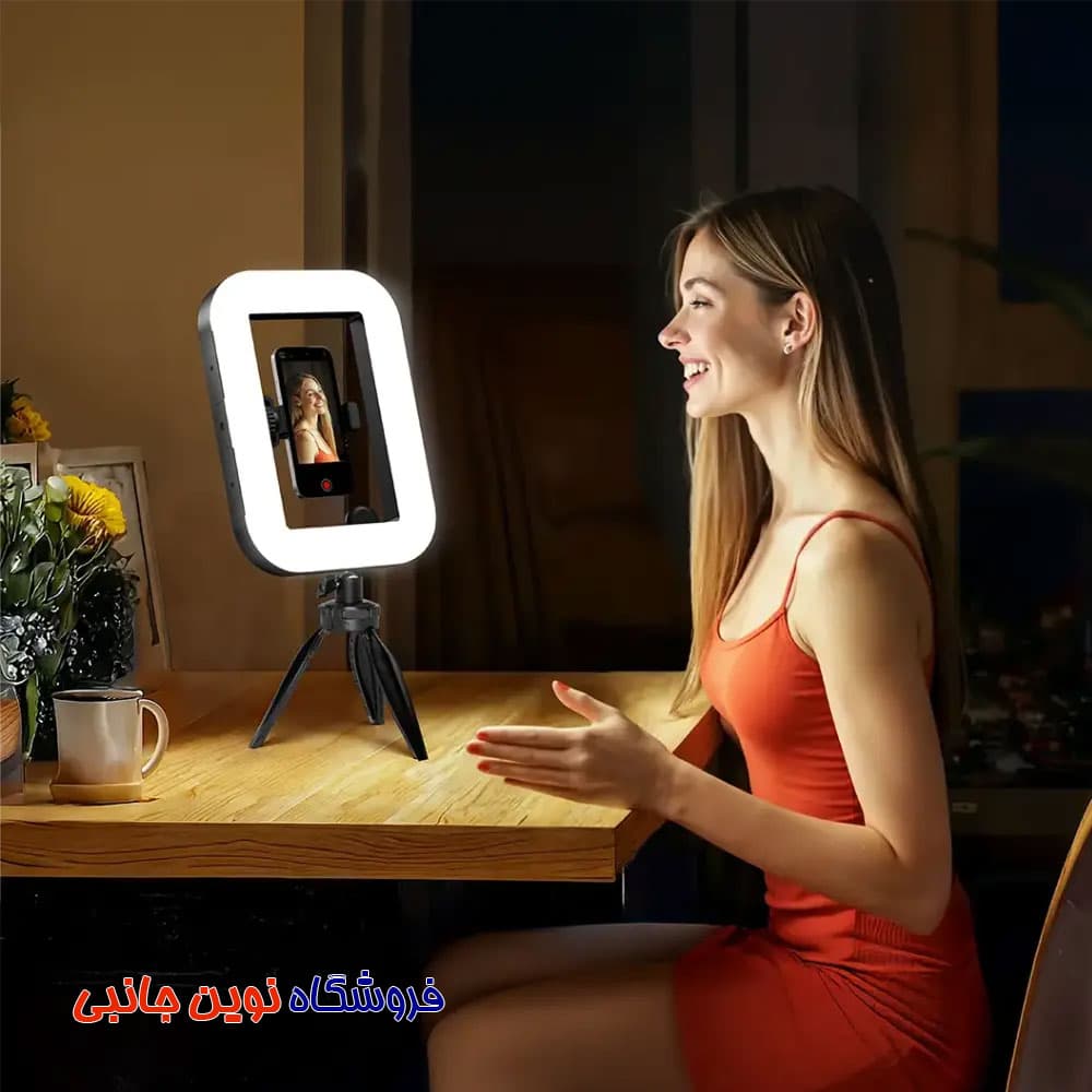 رینگ لایت دستی پرودو مدل PDLFST214BK با سه پایه ا Porodo Lifestyle Handheld Ring Grip Camera & phone vlogging light with Desktop support & Phone clamp (تک / عمده) — تصویر ۴