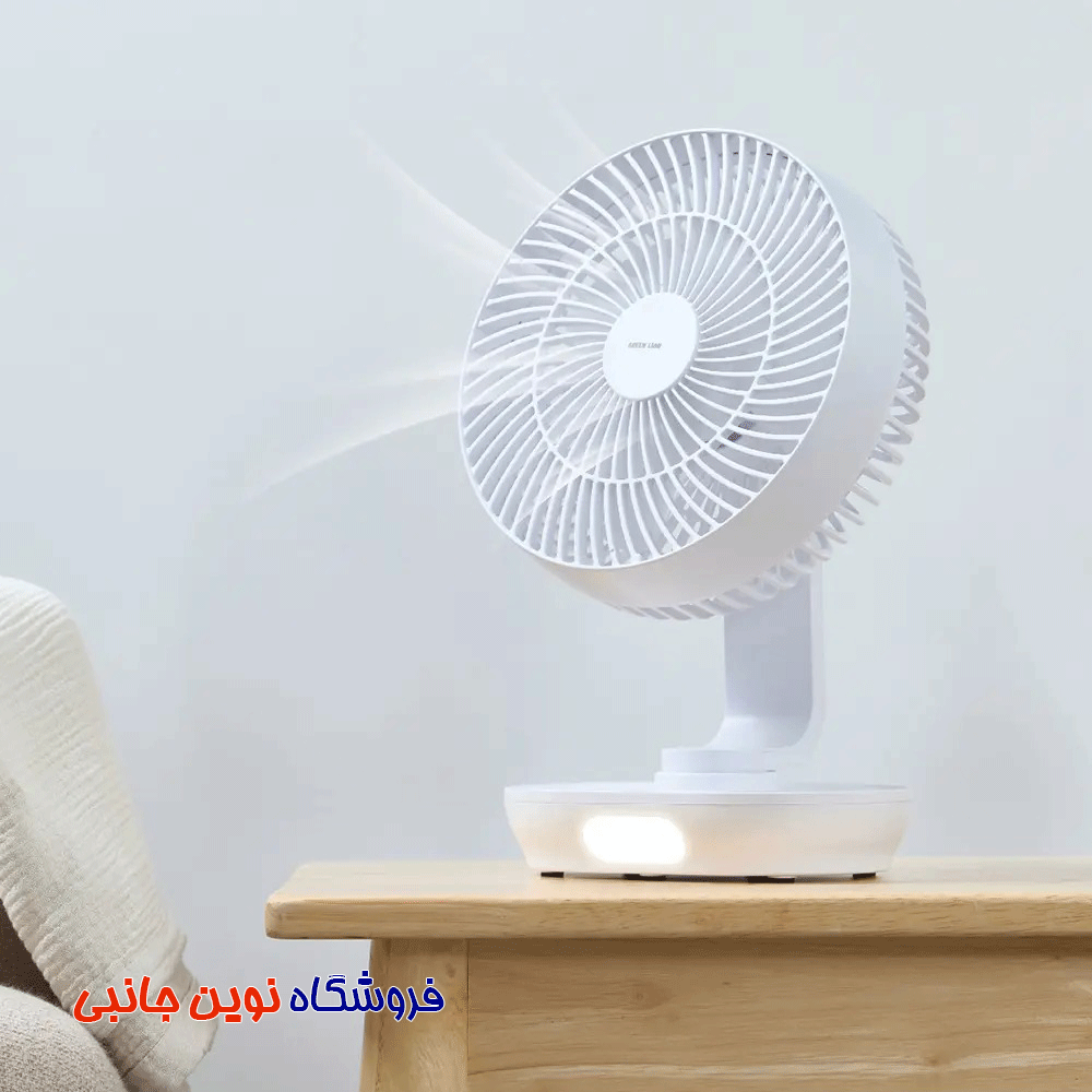 پنکه شارژی رومیزی گرین لاین مدل GL-DF11 ا Green Lion GN8INDSKFWH 8″ Desktop Fan Rechargeable (تک / عمده) — تصویر ۶