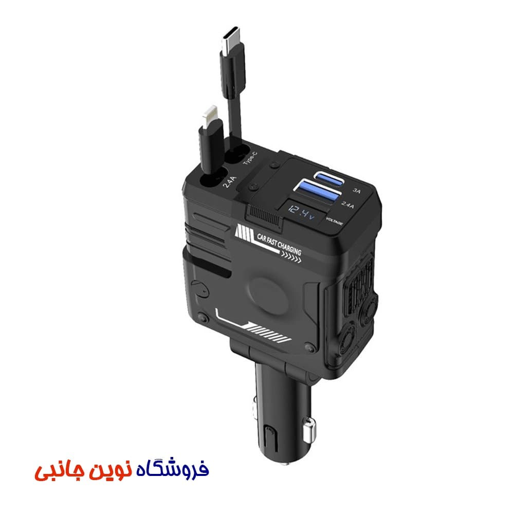 شارژر فندکی خودرو پرودو مدل FWC029 ظرفیت 66 وات ا Porodo PDFWCH029BK 66W Car Charger Lightning & Type-C (تک/عمده) — تصویر ۵