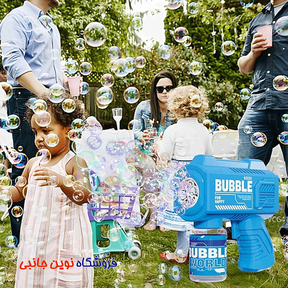 تفنگ حباب ساز مدل Bubble Gun ا Bubble Gun Automatic Soap Bubble Blower Toy (تک/عمده) — تصویر ۶