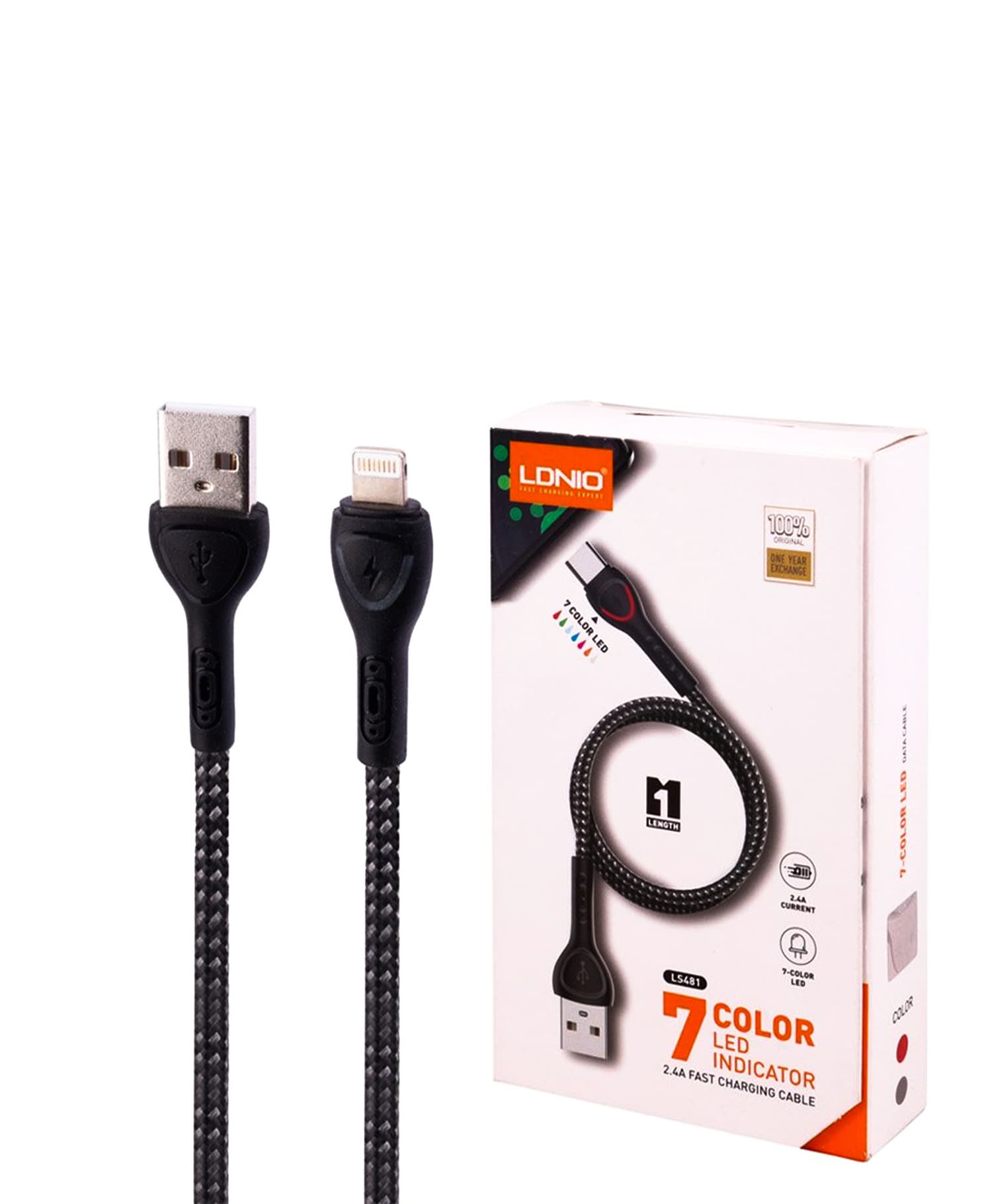 کابل تبدیل USB به Lightning الدینیو LS-481 — تصویر ۲